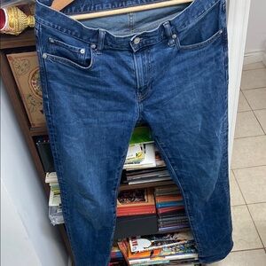Uniqlo Men's Straight Jeans in Deep Blue